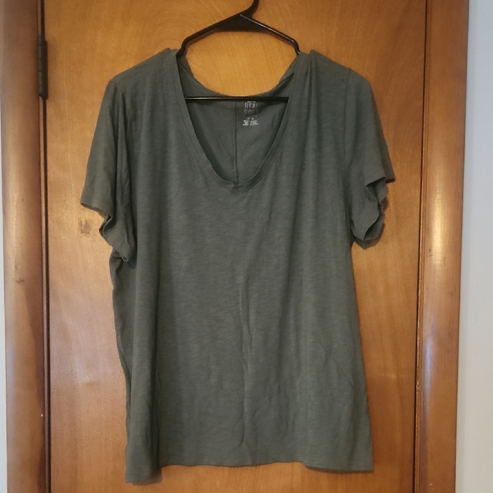 Aerie Forest Green V-Neck Tee